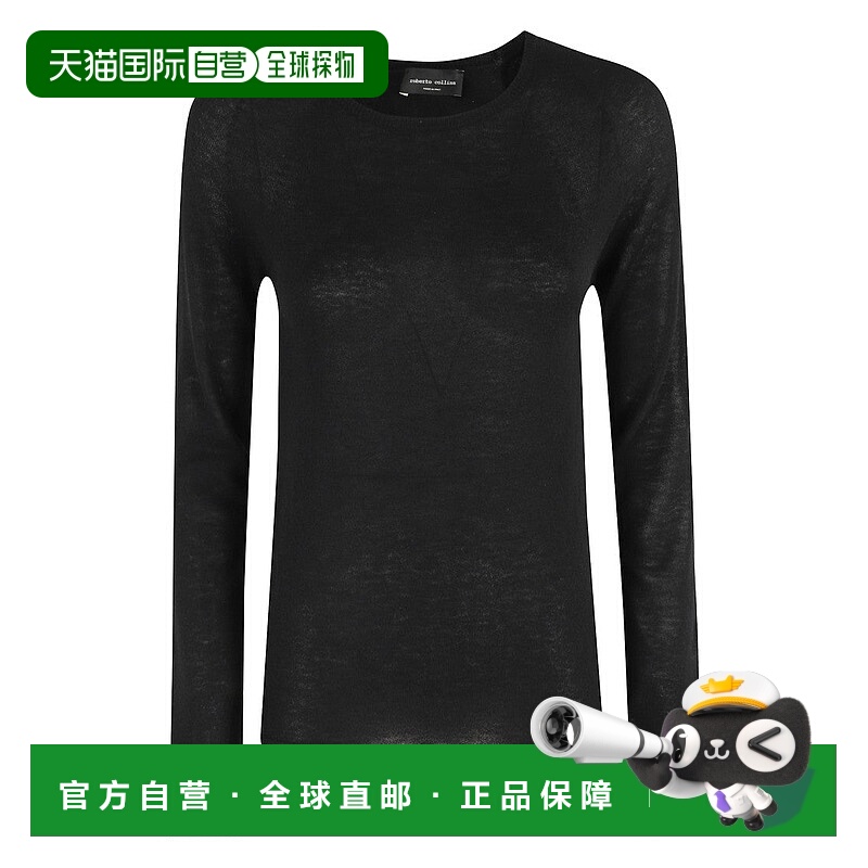 自营roberto collinaSwg Crew Neck Sweater - black 美国奥莱直