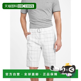 pure 自营guessAbel Plaid Shorts 美国奥莱直发 white