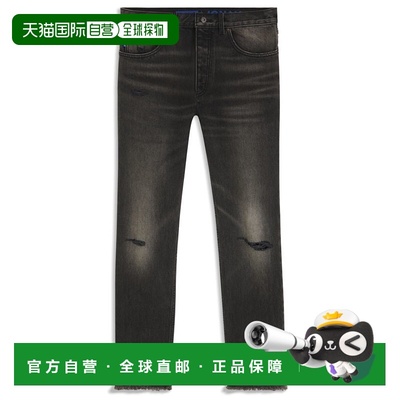 自营 hugo boss深灰色旧Candiani牛仔常规合身牛仔裤 美国奥莱直