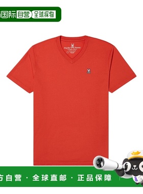 自营Psycho Bunny 经典 V 领忍者红色男式 T 恤 B6U100F1PC-NJA -