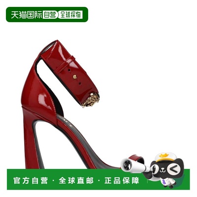 自营Versace Leather Stiletto Heel Women's Sandals - red 美国