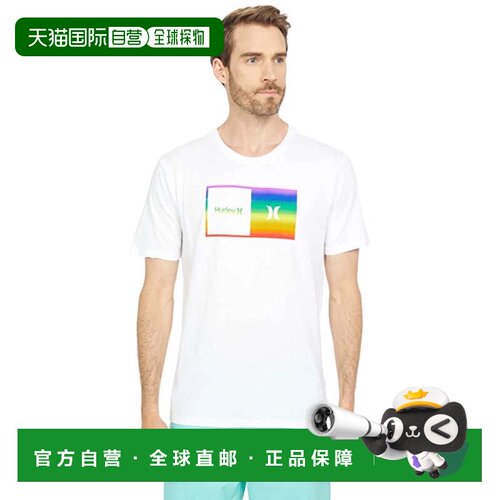 自营Hurley Pride Halfer t恤男士白色图案印花短袖RED584-白色