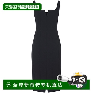 黑色 自营 黑色方领连衣裙 max 美国奥莱直发 mara修身