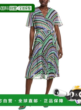 自营Sandra Darren手风琴褶皱迷你连衣裙-黑色 美国奥莱直发