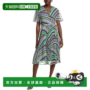 自营Sandra Darren手风琴褶皱迷你连衣裙-黑色 美国奥莱直发