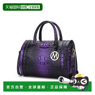 自营 mia k collectionUsal Women's Croc-Embossed Satchel Bag