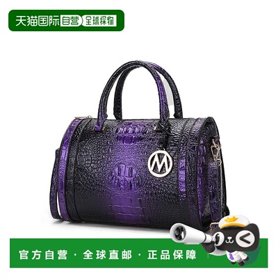 自营 mia k collectionUsal Women's Croc-Embossed Satchel Bag