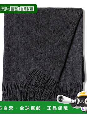 自营sofiacashmere Woven Cashmere Fringed Throw - grey 美国奥