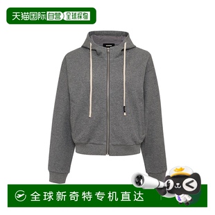 monrow深灰色棉针织拉链连帽衫 自营 美国奥莱直发