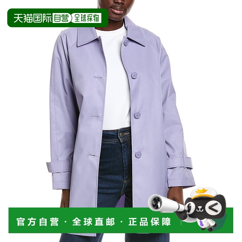 自营Via Spiga Balmac Single-Breasted Coat - purple 美国奥莱