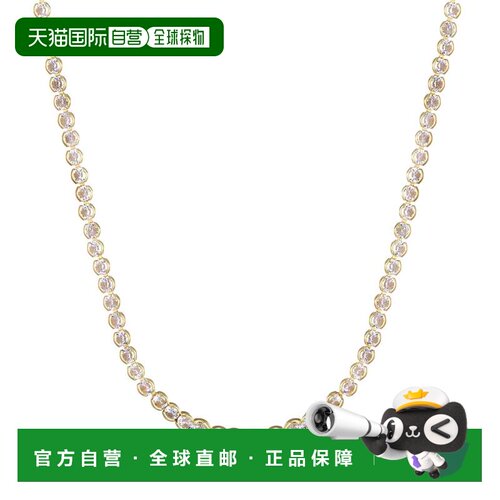 自营adornia14k Gold Plated Bezeled Crystal Tennis Necklace -