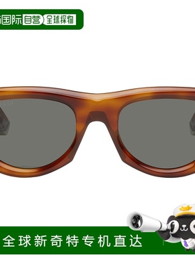 1h可退 香港直邮潮奢 Gucci 古驰 女士 棕色 Rectangular-Frame