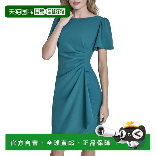 自营DKNY连衣裙-绿色 美国奥莱直发