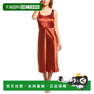 Vince 美国奥莱直发新款 修身 红色 连衣裙 缎面吊带裙 自营