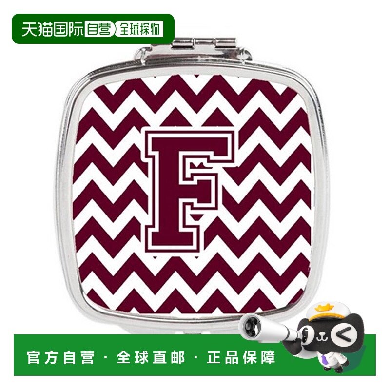 自营 Carolines Treasures CJ1051-FSCM 字母 F 雪佛龙栗色正品