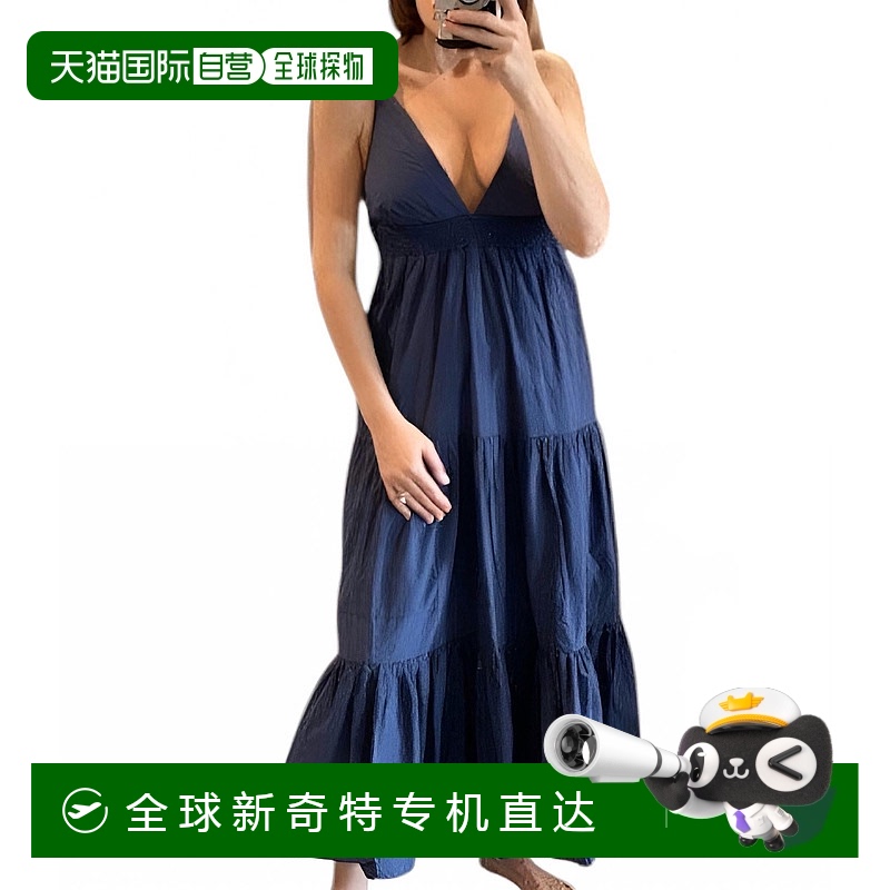 自营 sundays海军蓝蝴蝶结长裙-海军蓝 【美国奥莱】直发连衣裙