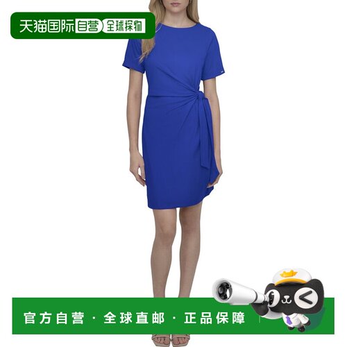 自营DKNY裹身裙-蓝色 美国奥莱直发