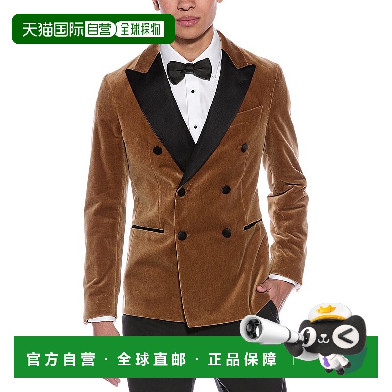 自营BOSS Hugo Boss Slim Fit Velvet Suit Jacket - brown 美国