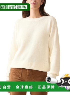 自营 Faherty Sunwashed休闲船员上衣-白色 美国奥莱直发毛衣