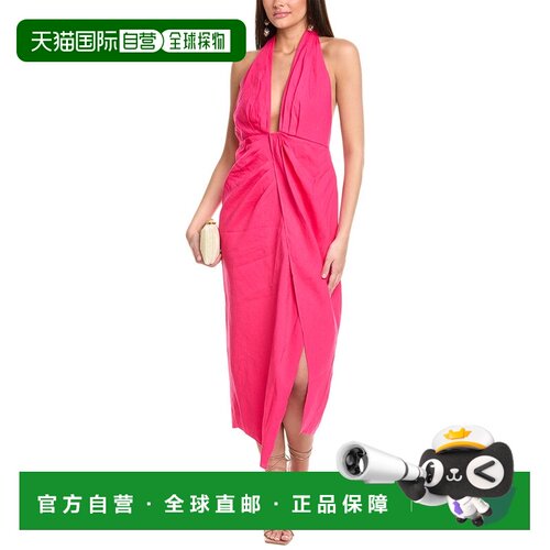 自营Ramy Brook Nan Linen-Blend Maxi Dress - pink 美国奥莱直