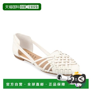 Ballet Flats Women 自营Journee White Ekko Woven Collection