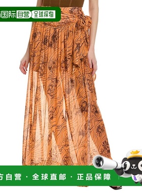 自营Sabina Musayev Patina 真丝混纺长裙 - 橙色 美国奥莱直发