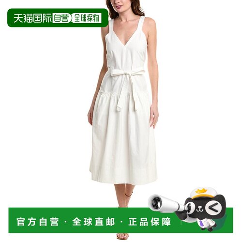 自营Proenza Schouler White Label Sasha Linen-Blend Midi Dres
