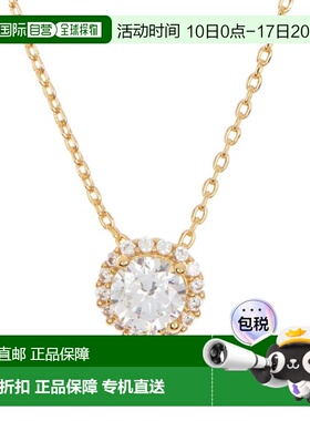 自营Adornia水晶光环项链金色水晶女士夏季透亮 美国奥莱直发吊坠