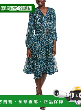 自营 Elie Tahari The Annika Midi Dress - blue 美国奥莱直发