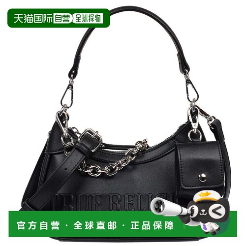 自营True Religion Trapunto Logo Zip-Top Hobo - black 美国奥