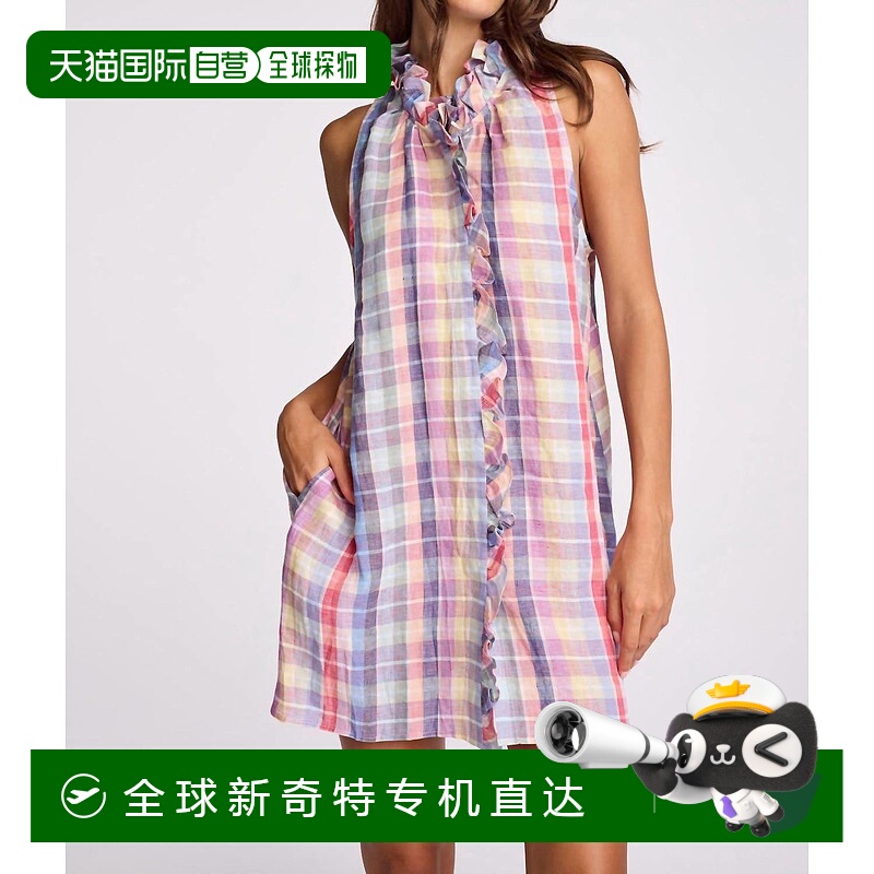 自营 sundays彩虹格子图案盖勒连衣裙-彩虹格子图案 【美国奥莱】