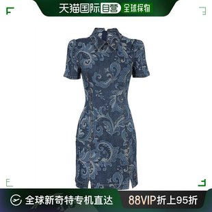 女士 美国直邮 versace 连衣裙范思哲牛仔