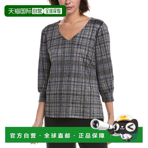 自营Premise V-Neck Drop Needle Top - blue 美国奥莱直发上衣