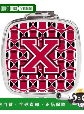 自营 Carolines Treasures CJ1079-XSCM 字母 X 足球深红色正品