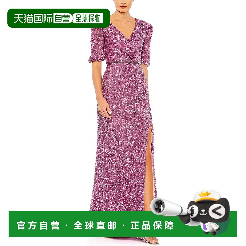 自营Mac Duggal   Column Gown - plum 美国奥莱直发