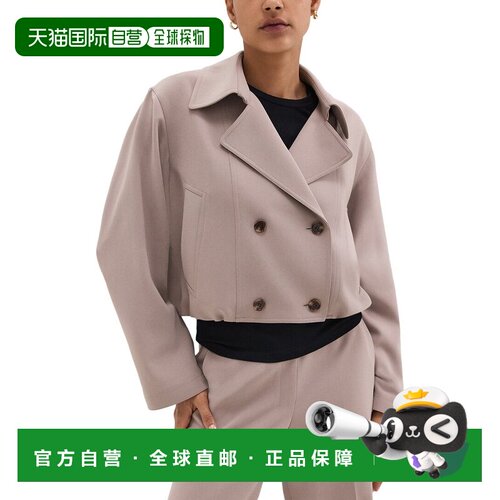自营Theory Oversized Cropped Trench - Red 美国奥莱风衣直发