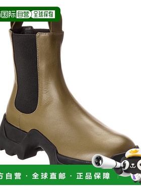 自营 Proenza Schouler Stomp皮革切尔西靴-绿色 美国奥莱直发