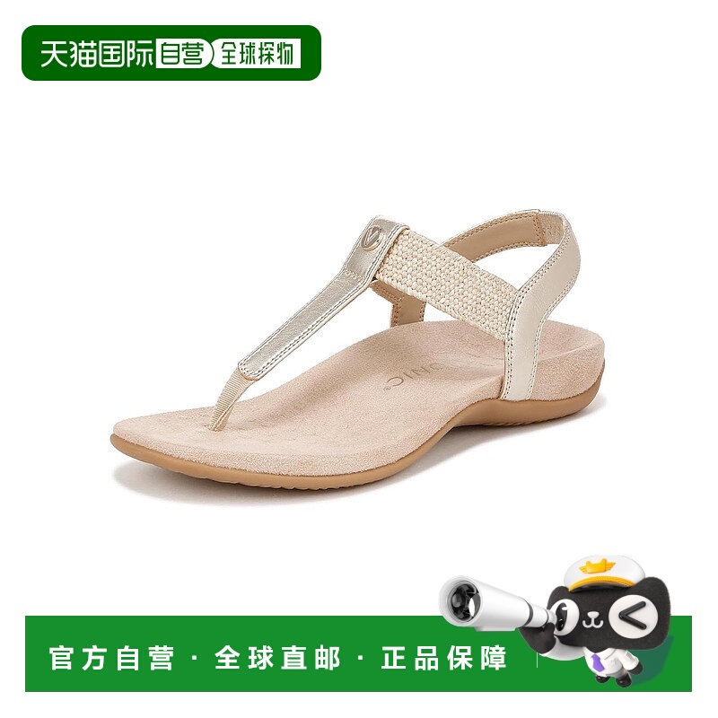 自营VIONIC Womens Brea Heeled Sandal - Gold Metallic Leather