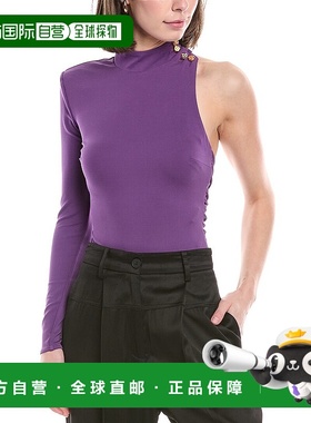 自营 Elisabetta Franchi不对称连体衣-紫色 美国奥莱直发性感