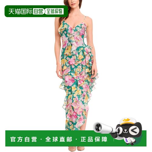 自营dress the population装扮人口Josefina A line连衣裙-绿色