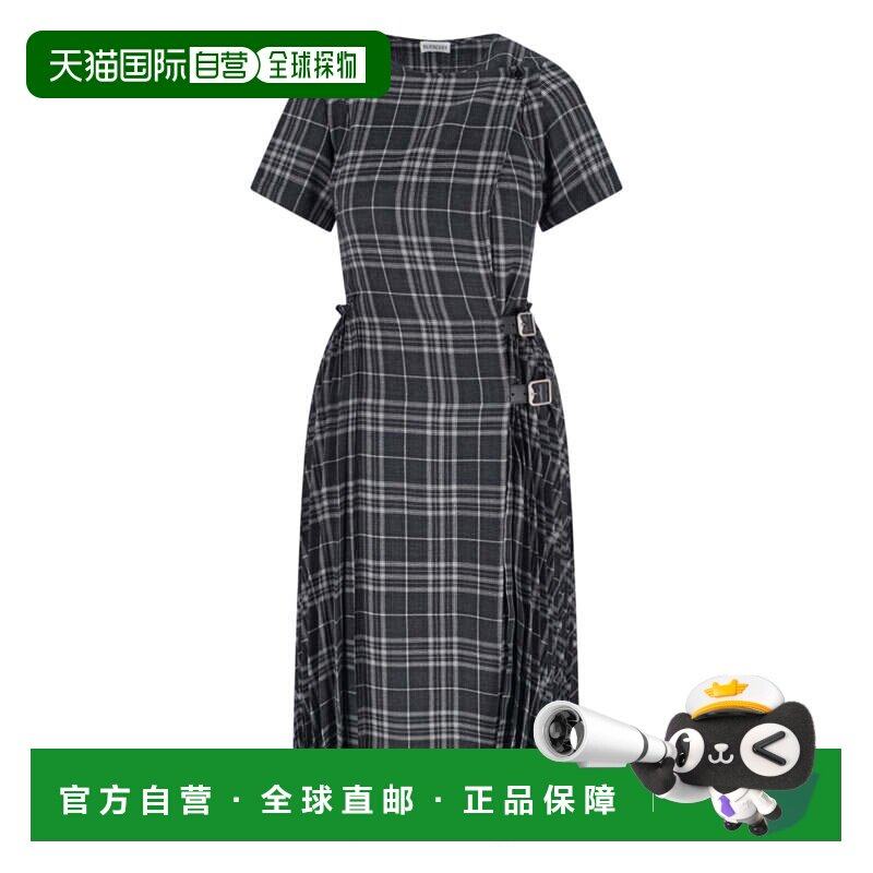 自营burberry“Meryl” 中长款连衣裙-灰色 美国奥莱直发