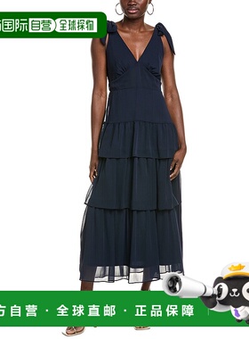 自营 Julia Jordan分层雪纺迷笛连衣裙-蓝色 美国奥莱直发