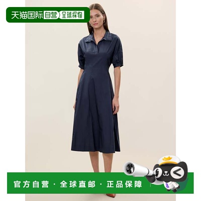 美国直邮自营rebecca taylorAisley格子连衣裙-海军蓝 美国奥莱