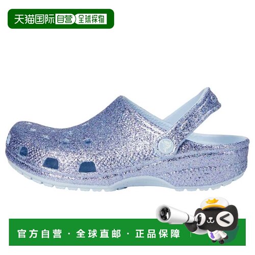 自营学前Crocs经典矮胖闪光木屐闪光蓝色211939-4WK-蓝色 美国奥