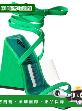 自营 the atticoAttico Isa 绒面革和乙烯基凉鞋 - 绿色 美国奥莱