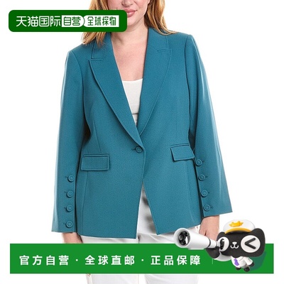 自营 Tahari ASL Plus夹克-绿色 美国奥莱直发