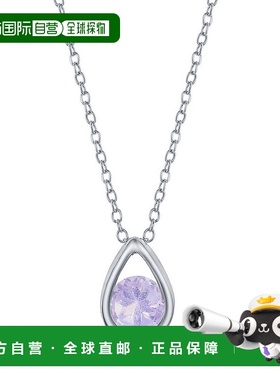 自营 simona纯银梨形项链配圆形&ldquo;十月诞生石&rdquo;宝石 粉