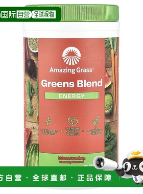 香港直邮Amazing Grass,绿色植物混合物，能量，西瓜味，14.8 盎4