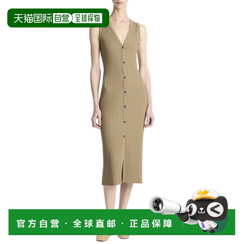 自营Vince Rib Dress - Brown 连衣裙美国直发奥莱吊带性感