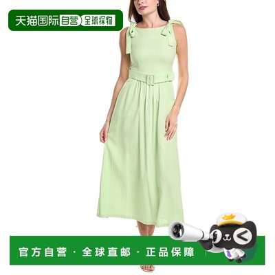 自营 BGL Linen-Blend Midi Dress - green 美国奥莱直发服饰长裙